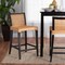 Baxton Studio Lingga Modern Bohemian Dark Brown Mahogany Wood and Natural Rattan Counter Stool 233-13139-ZORO - alternate 7
